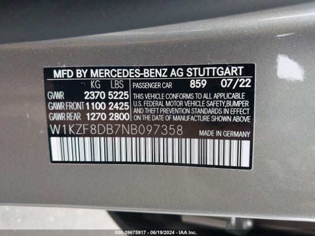 W1KZF8DB7NB097358 Mercedes-Benz E 350