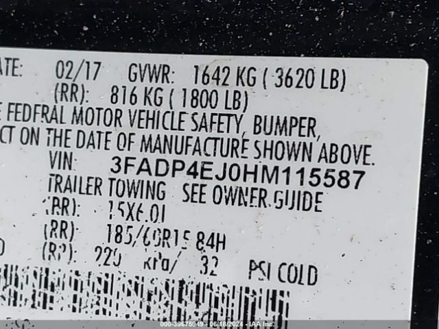 3FADP4EJ0HM115587 Ford FIESTA SE
