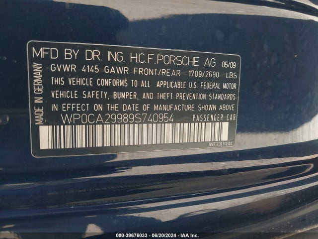 2009 PORSCHE 911 WP0CA29989S740954 Photo 8