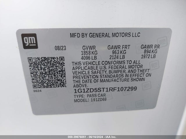 Chevrolet MALIBU LT 2024 1G1ZD5ST1RF107299 Image 9