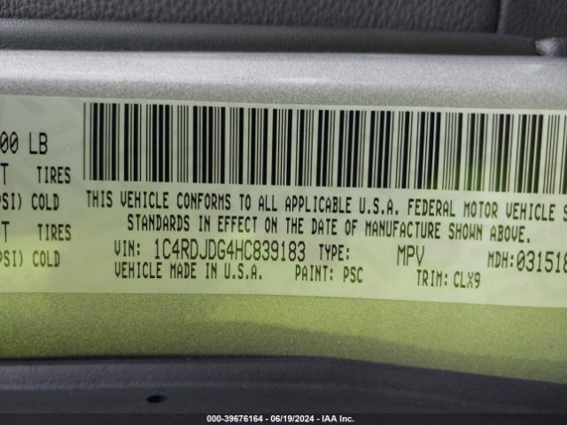 1C4RDJDG4HC839183 Dodge Durango Gt Awd