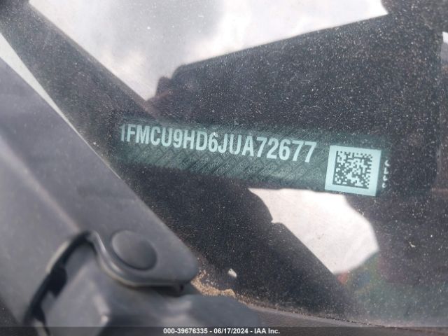 1FMCU9HD6JUA72677 Ford ESCAPE SEL