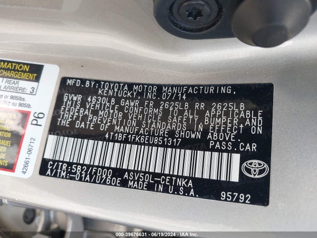 Toyota CAMRY LE 2014 4T1BF1FK6EU851317 Image 9