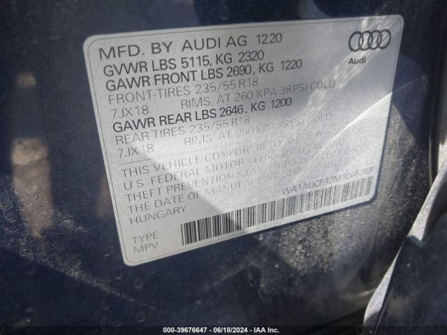 WA1AUCF32M1065759 Audi Q3 Premium 40 Tfsi Quattro Tiptronic