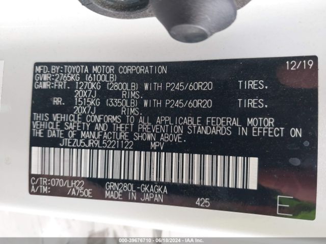 JTEZU5JR9L5221122 Toyota 4runner Nightshade Special Edition