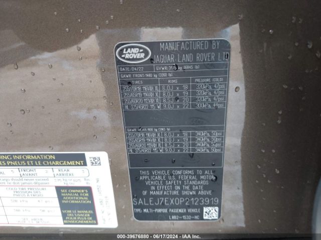 SALEJ7EX0P2123919 Land Rover Defender 110 S
