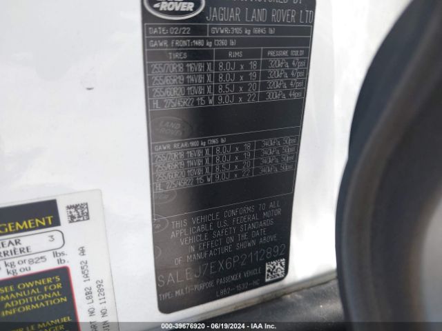 SALEJ7EX6P2112892 Land Rover Defender 110 S