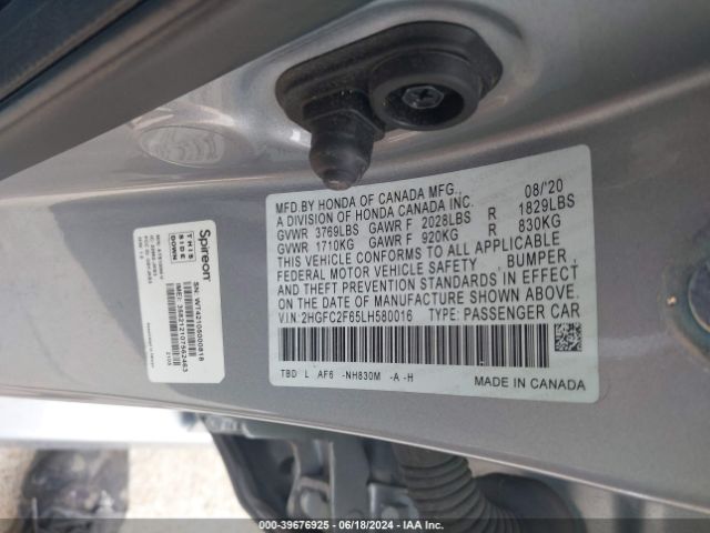 2HGFC2F65LH580016 Honda Civic Lx