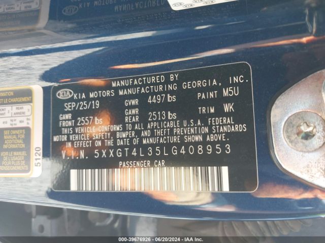 5XXGT4L35LG408953 KIA Optima Lx