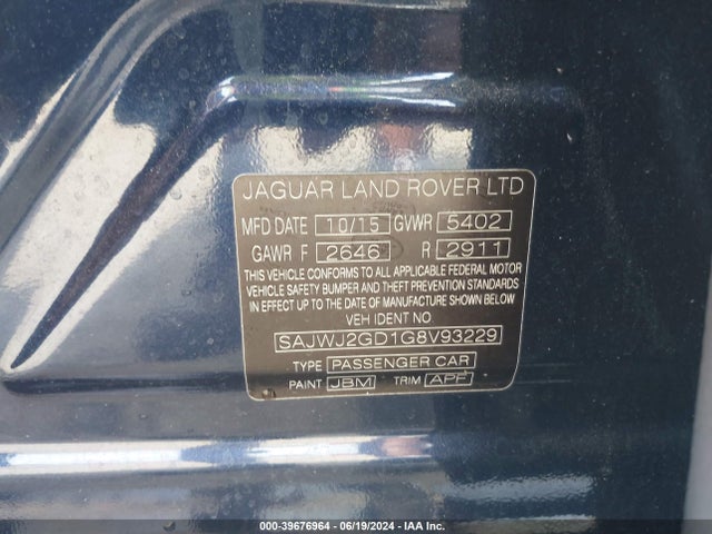 2016 JAGUAR XJ SAJWJ2GD1G8V93229 Photo 8