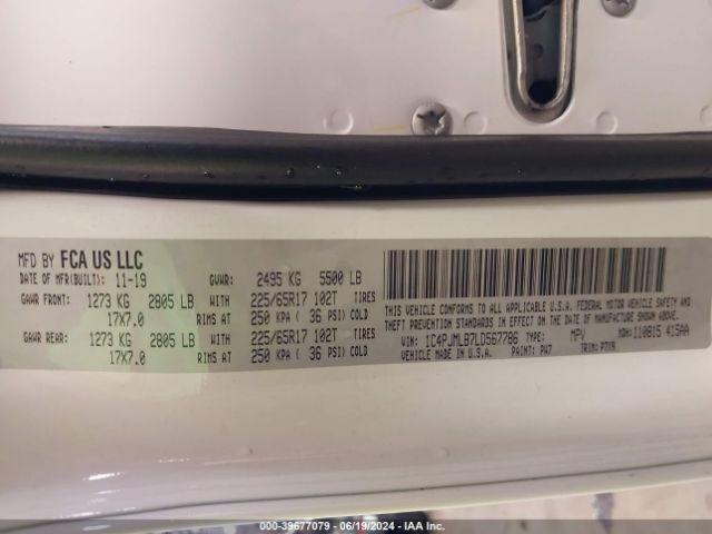 1C4PJMLB7LD567786 Jeep Cherokee Latitude Plus 4x4