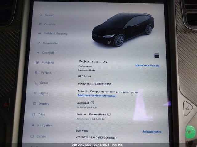 Tesla Model X P100d/performance 2019 5YJXCBE4XKF185305 Image 7