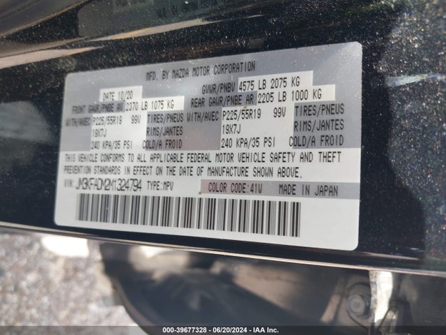 Mazda Cx-5 Grand Touring 2021 JM3KFADM2M1324794 Image 9
