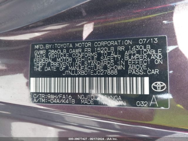 JTNJJXB01EJ027888 Scion IQ