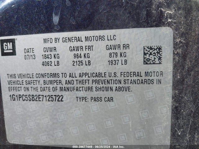 Chevrolet Cruze 1lt Auto 2014 1G1PC5SB2E7125722 Image 9
