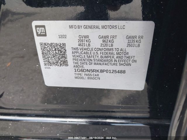 1G6DN5RK8P0125488 Cadillac Ct5 Premium Luxury