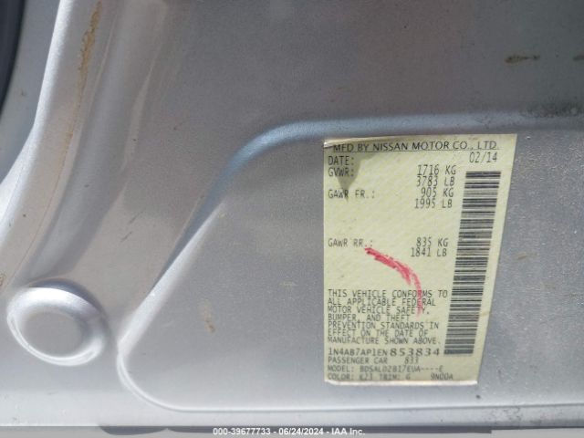 1N4AB7AP1EN853834 Nissan Sentra Fe+ S/fe+ Sv/s/sl/sr/sv