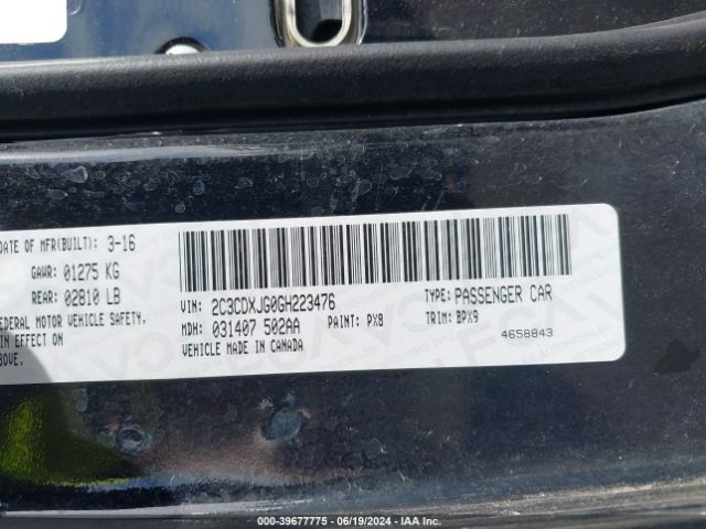 2C3CDXJG0GH223476 Dodge Charger Sxt