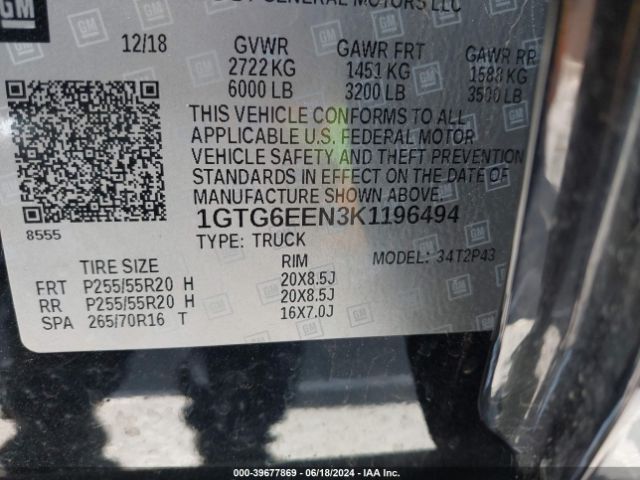 1GTG6EEN3K1196494 GMC Canyon Denali
