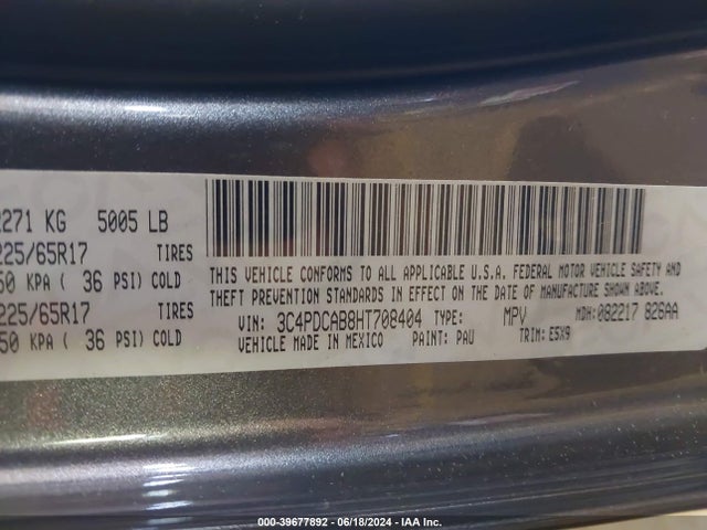 Dodge JOURNEY SE 2017 3C4PDCAB8HT708404 Image 9