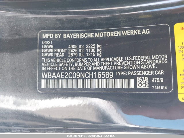 BMW 840 I 2022 WBAAE2C09NCH16589 Image 9
