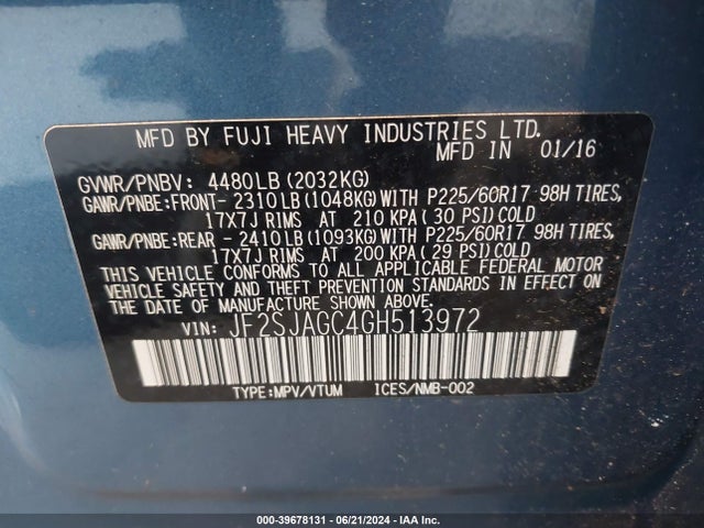 Subaru Forester 2.5i Premium 2016 JF2SJAGC4GH513972 Image 9