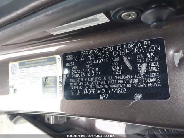 KIA Sportage Lx 2015 KNDPB3ACXF7721803 Image 9
