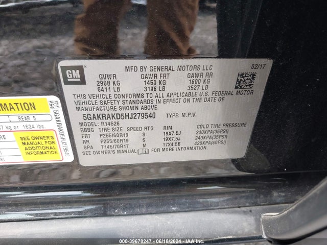 5GAKRAKD5HJ279540 Buick Enclave Convenience