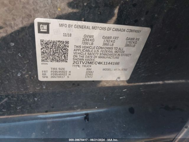 2GTV2MEC4K1144166 GMC Sierra 1500 Limited Sle