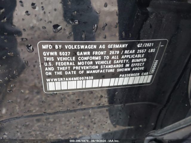 WVWSR7AN4ME007639 Volkswagen Arteon 2.0t Sel R-line