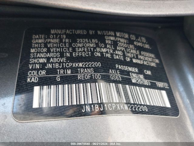 JN1BJ1CPXKW222200 Nissan Rogue Sport S