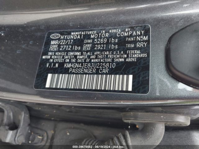 KMHGN4JE8JU225810 Genesis G80 3.8