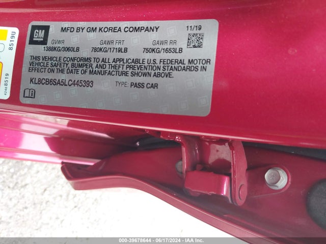 Chevrolet Spark Fwd Ls Automatic 2020 KL8CB6SA5LC445393 Image 9