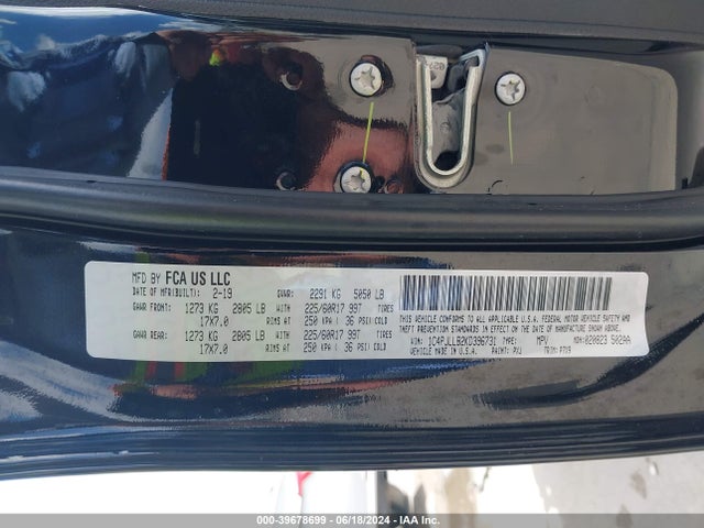 1C4PJLLB2KD396731 Jeep Cherokee Latitude Plus Fwd