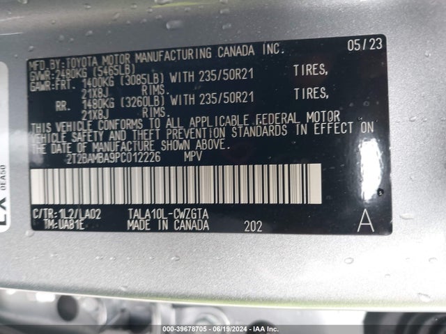2T2BAMBA9PC012226 Lexus Rx 350 Luxury