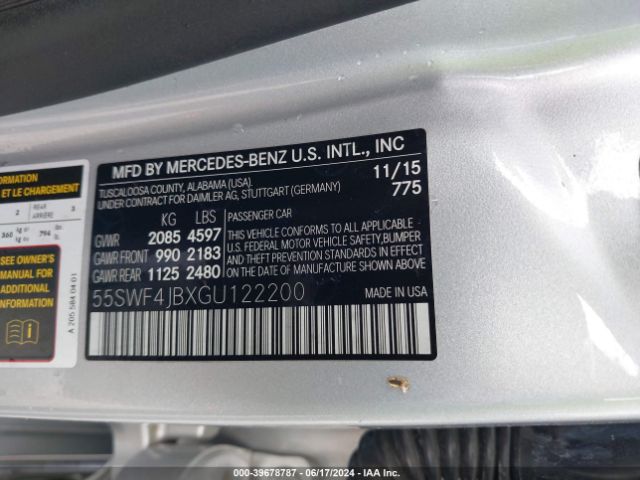 55SWF4JBXGU122200 Mercedes-Benz C 300 Luxury/sport
