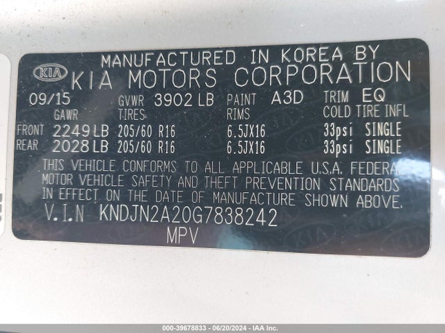 KIA Soul 2016 KNDJN2A20G7838242 Image 9