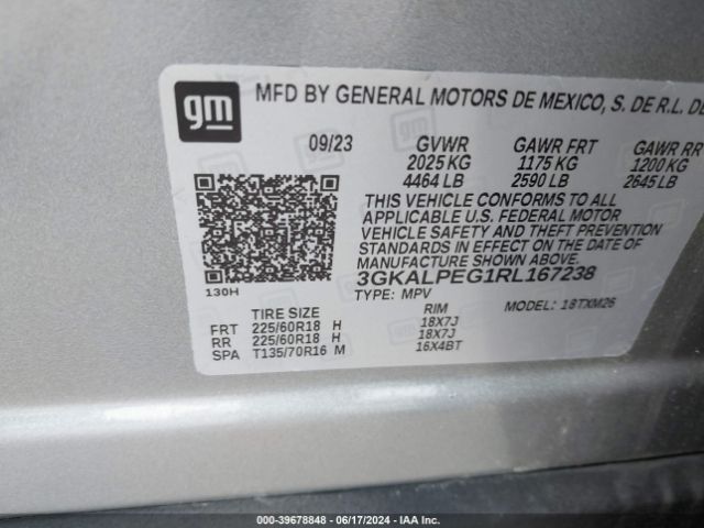 3GKALPEG1RL167238 GMC Terrain Fwd Slt