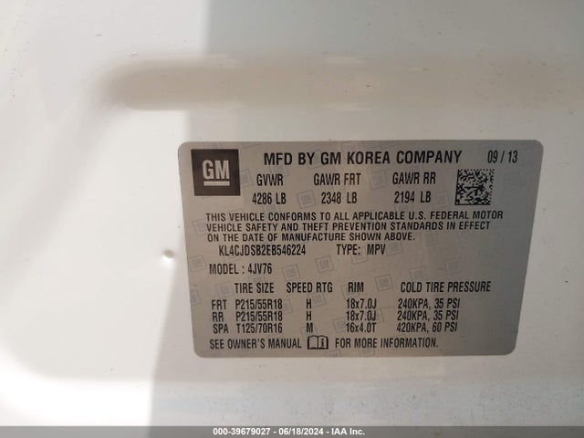 KL4CJDSB2EB546224 Buick Encore Premium