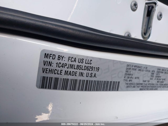 1C4PJMLB5LD629119 Jeep Cherokee Altitude 4x4