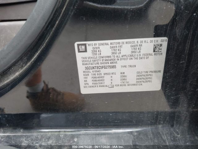 3GCUKTEC5FG275965 Chevrolet Silverado 1500 High Country