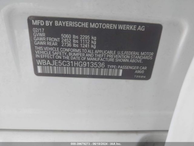 WBAJE5C31HG913536 BMW 540I