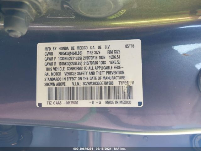 3CZRM3H36GG704988 Honda CR-V LX