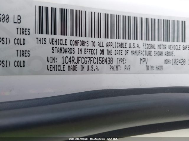 1C4RJFCG7FC158438 Jeep Grand Cherokee High Altitude