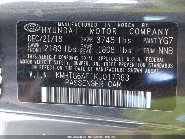 Hyundai Veloster 2.0 2019 KMHTG6AF1KU017363 Image 9