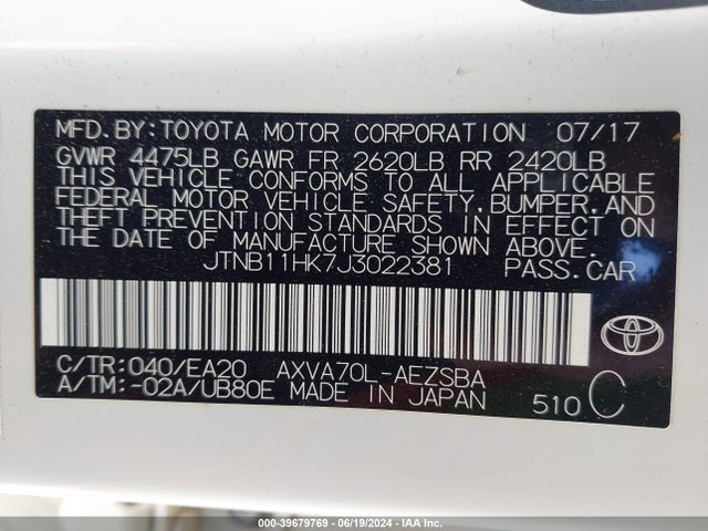 Toyota CAMRY SE 2018 JTNB11HK7J3022381 Image 9