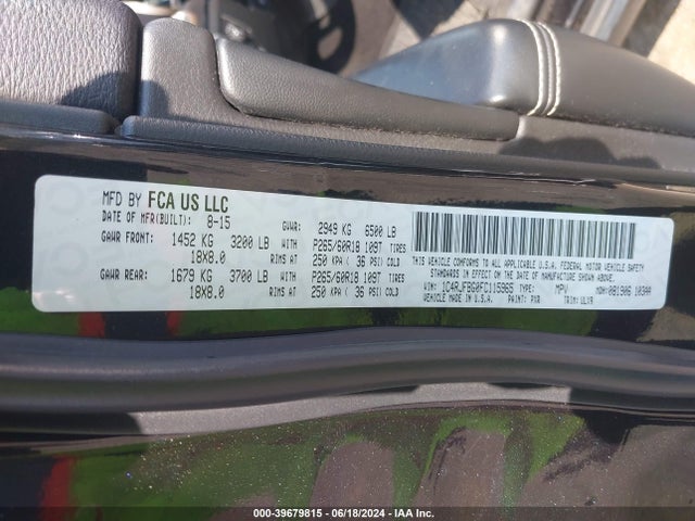 Jeep Grand Cherokee Limited 2015 1C4RJFBG0FC115965 Image 9
