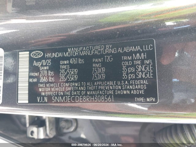 Hyundai Tucson Limited 2024 5NMJECDE8RH308561 Image 9