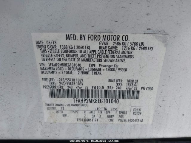 1FAHP2MK8EG101040 Ford Police Interceptor