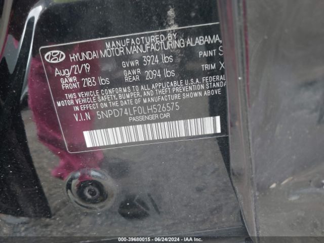 5NPD74LF0LH526575 Hyundai ELANTRA SE